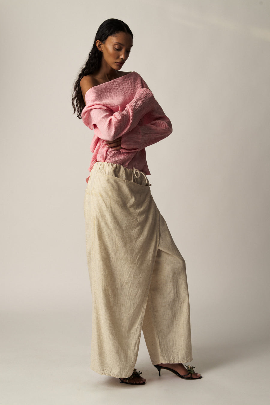 Carregar imagem no visualizador da galeria, Audrey - Skirt Trouser Linho Natural - Limited Edition