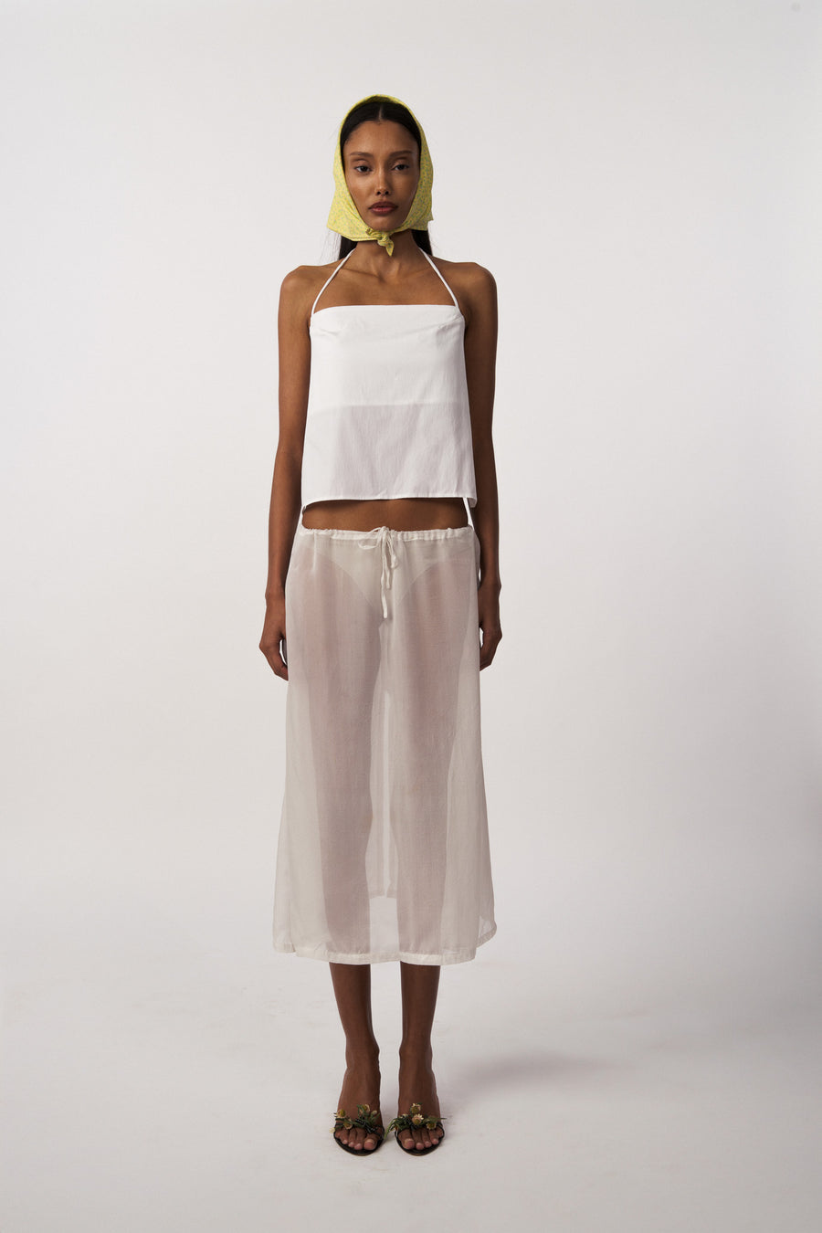 Carregar imagem no visualizador da galeria, Sophy Skirt - White Silk /Transparency