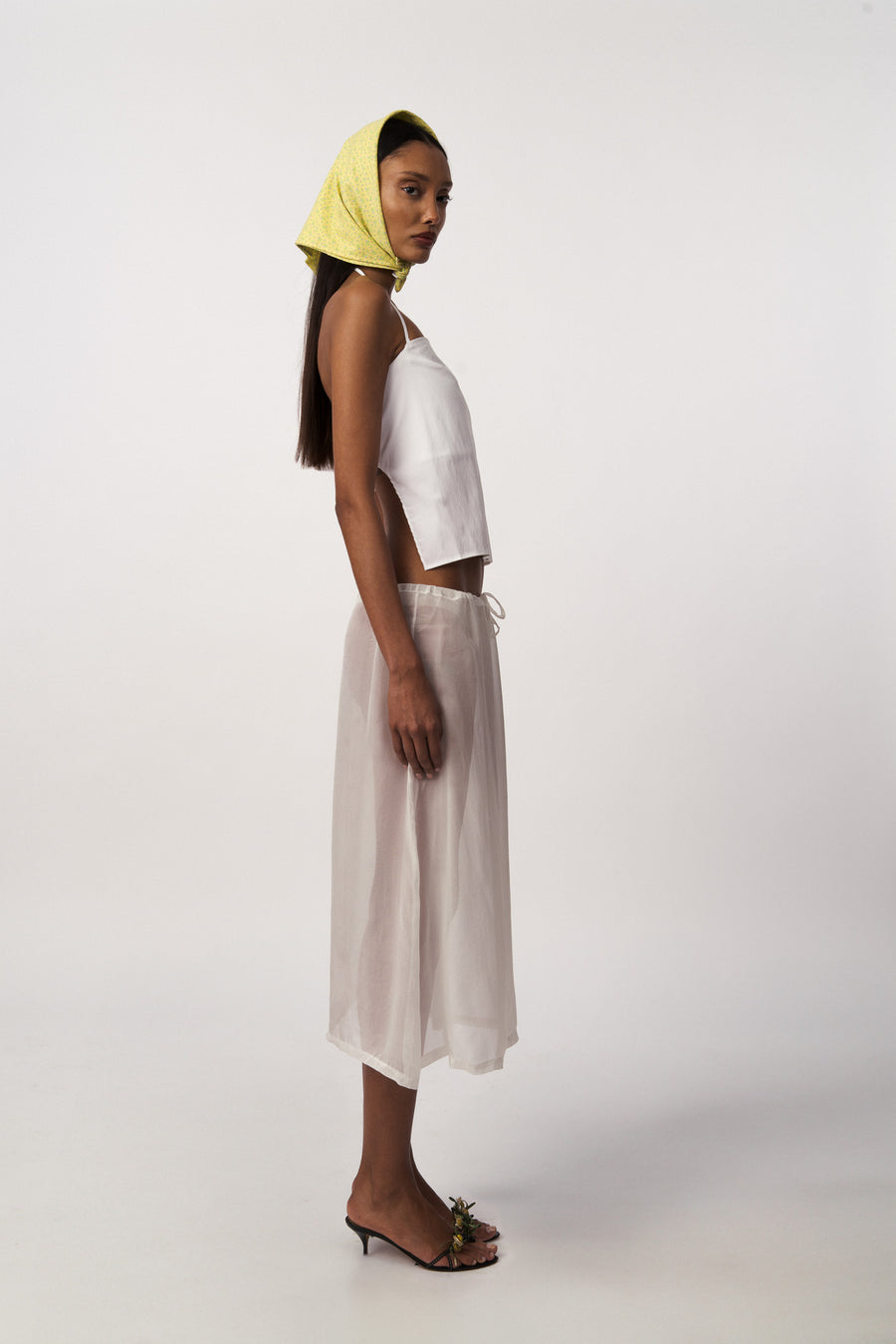 Carregar imagem no visualizador da galeria, Sophy Skirt - White Silk /Transparency