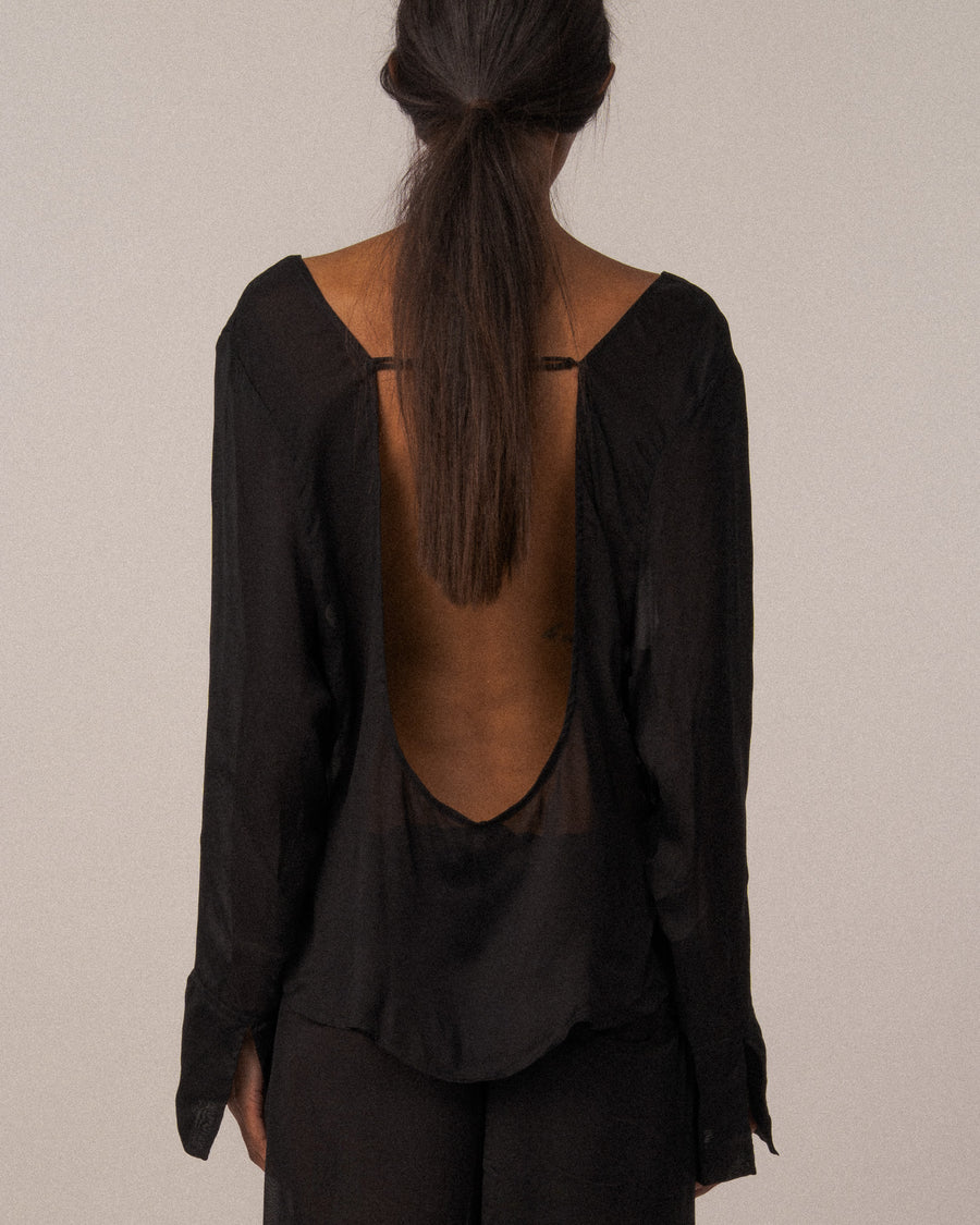 Carregar imagem no visualizador da galeria, Charlotte Top - Black with Transparency