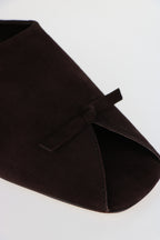 Zoe Peep Toe Suede Brown
