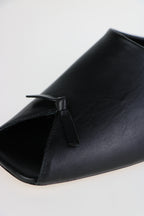 Zoe Peep Toe Black Leather
