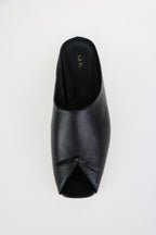 Zoe Peep Toe Black Leather