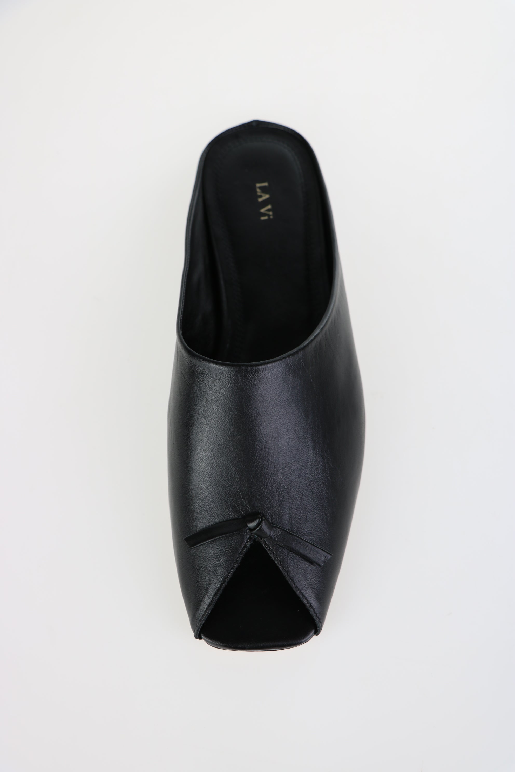 Zoe Peep Toe Black Leather