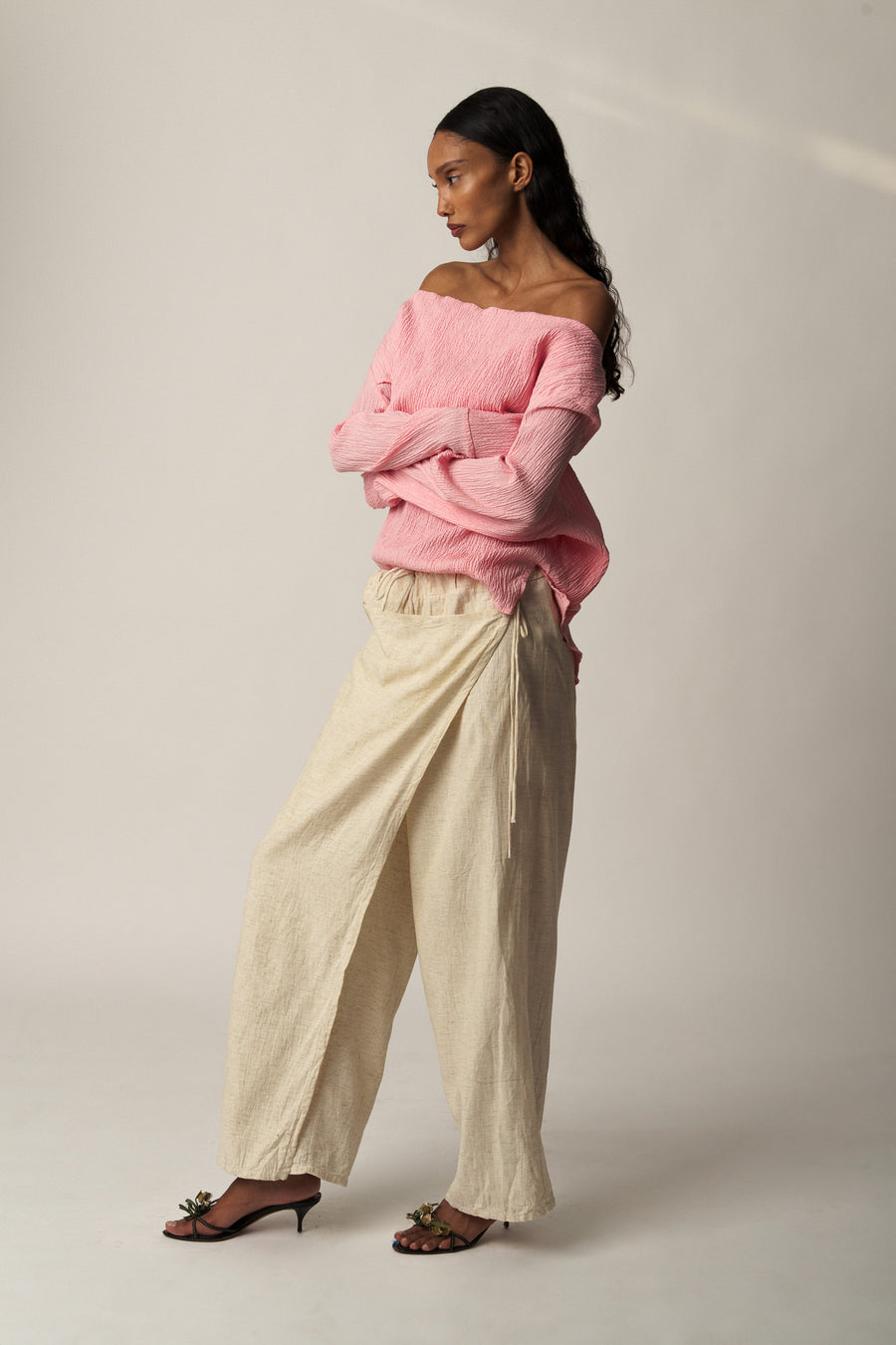 Carregar imagem no visualizador da galeria, LA Audrey - Skirt Trouser Linho Natural - Limited Edition
