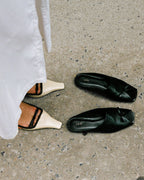 Zoe Peep Toe Black Leather